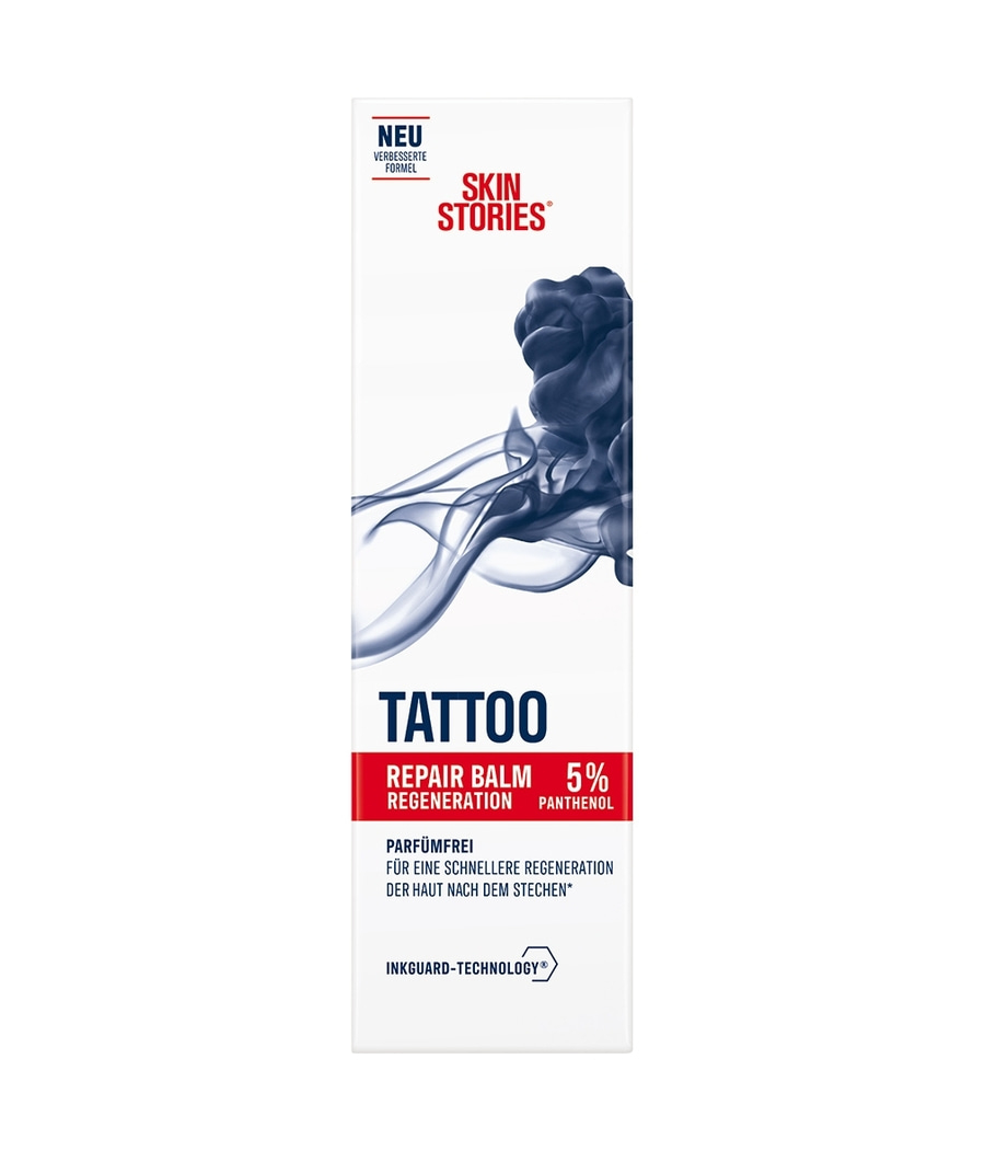 Tattoo Repair Balm von Skin Stories, 5% Panthenol, für schnellere Regeneration.