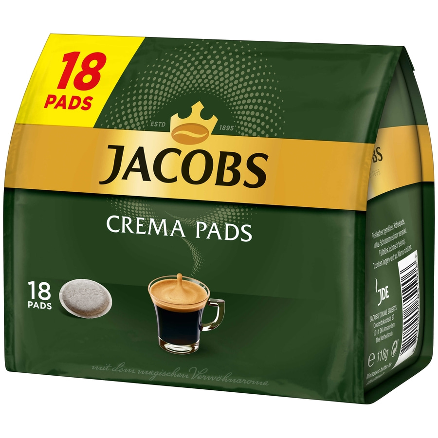 JACOBS Pads Crema Classic 180 Getränke - 10x18 Kaffeepads Senseo kompatibel