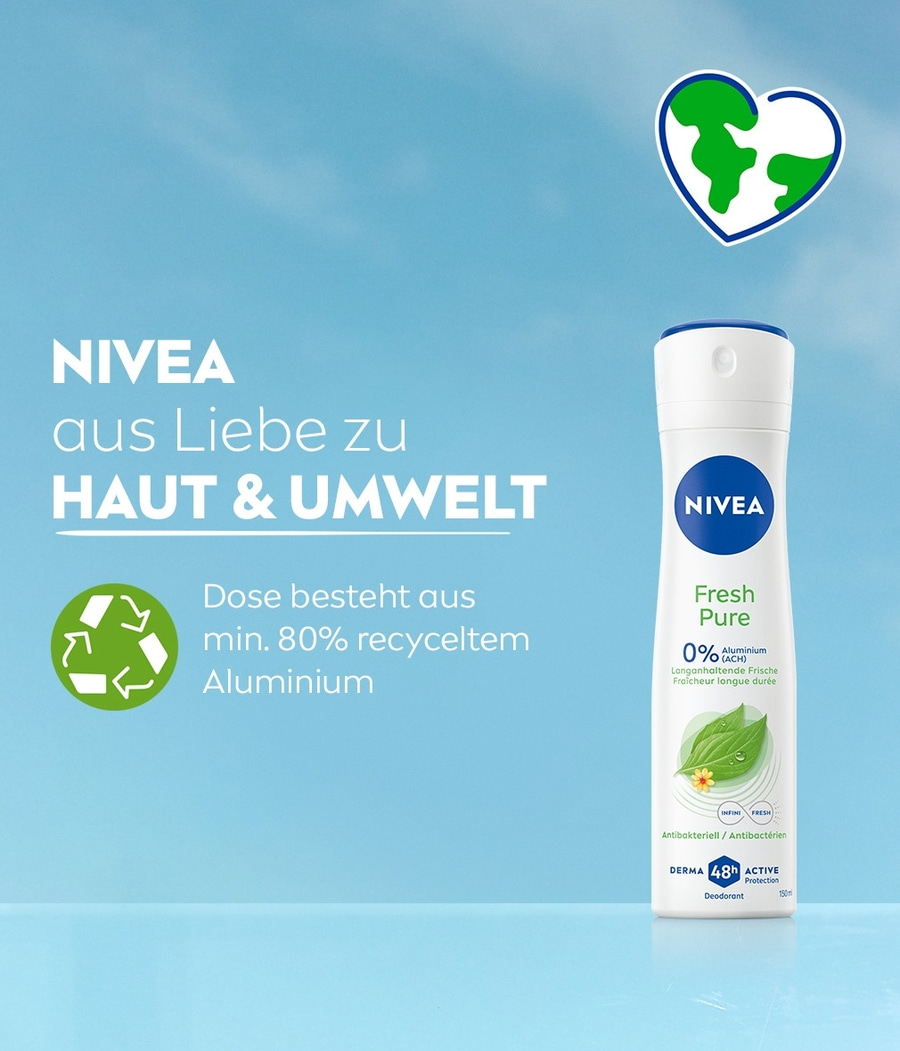 NIVEA Deodorant Fresh Pure Deo Spray 6 x 150ml