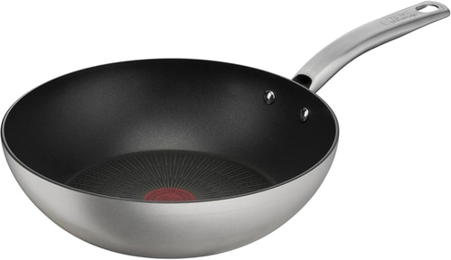 Tefal Bratpfanne, Antihaftbeschichtung, silberfarben, Kochgeschirr, Küchenutensilien, Wok