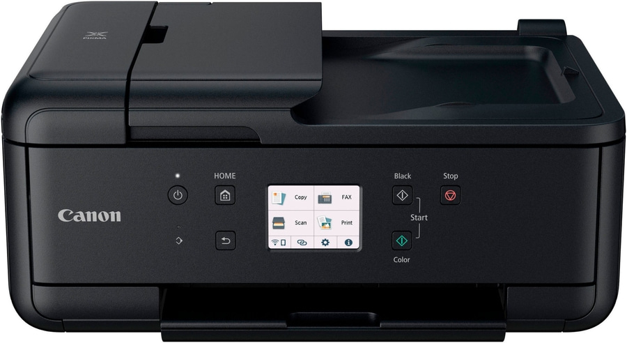 Canon PIXMA TR7650 Multifunktionsdrucker A4 4800 x 1200 DPI WLAN CLOUD Schwarzer Canon Pixma Drucker mit Bedienfeld und Tasten für Funktionen wie Kopieren, Scannen und Faxen.