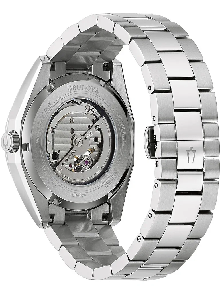 Bulova Uhr, Edelstahl, Automatikwerk, wasserdicht, 21 Juwelen, Miyota