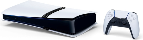 PlayStation 5 Konsole und Controller, weiß und schwarz, modernes Design