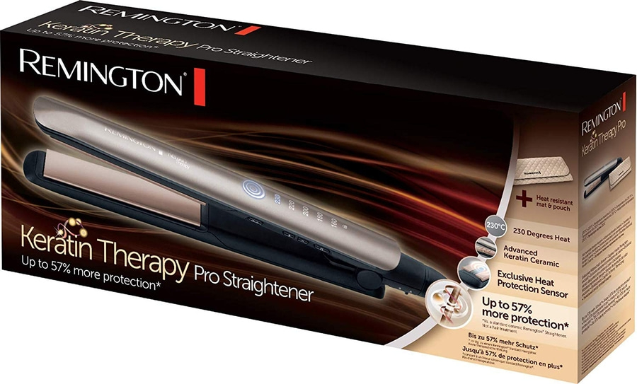REMINGTON Haarglätter Glätteisen S8590 Keratin Therapy Hitzeschutzsensor 5Stufen