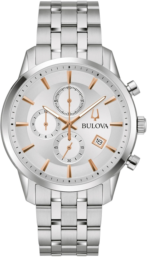 BULOVA 96B411 Armbanduhr 41 mm Chronograph Edelstahlarmband Quarz Analog B-Ware
