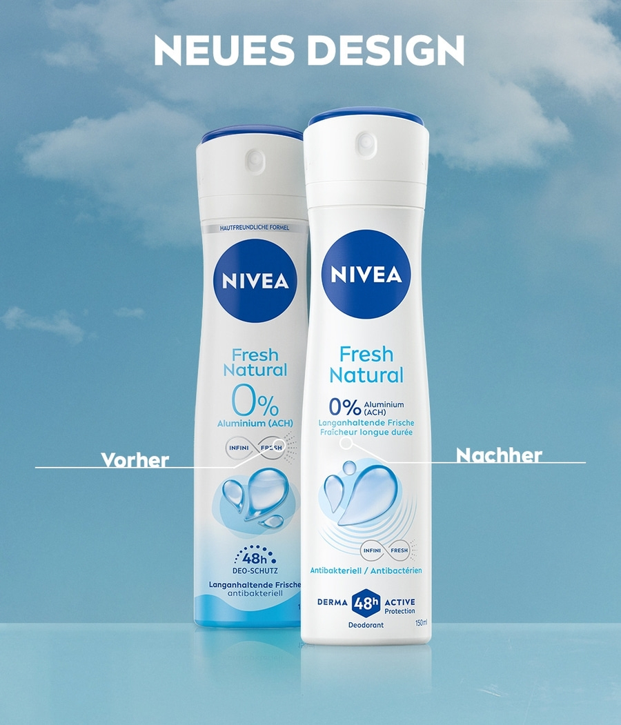 NIVEA Deodorant Fresh Natural Deo Spray 6 x 150ml
