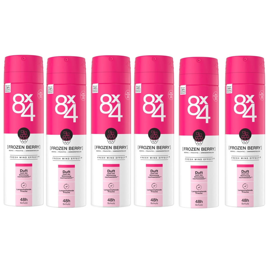 8x4 Deo Spray Frozen Berry 6 x 150ml 48h zuverlässiger Deo-Schutz ohne Aluminium