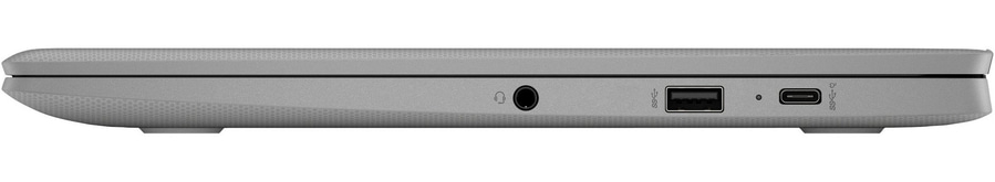 Laptop-Seite mit Kopfhöreranschluss, USB-A und USB-C-Ports