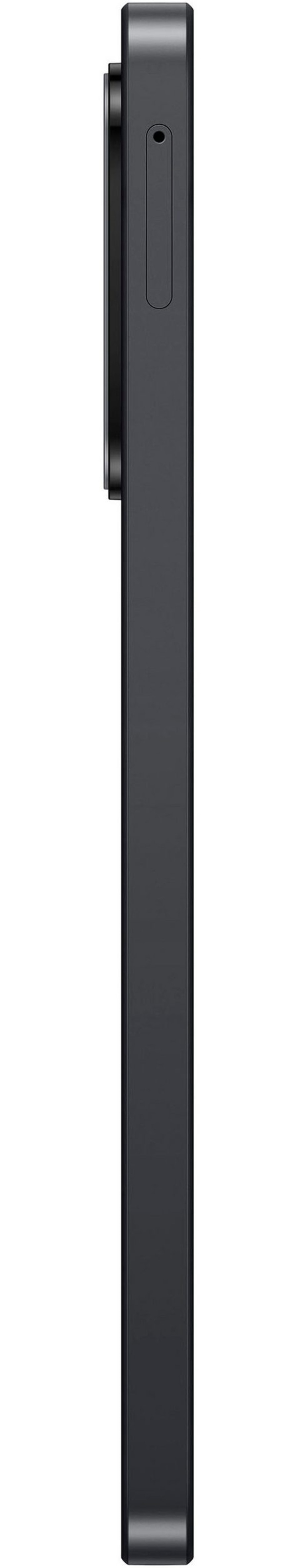 Graues Mobiltelefon mit seitlichem Knopf und Kamera auf der Rückseite
