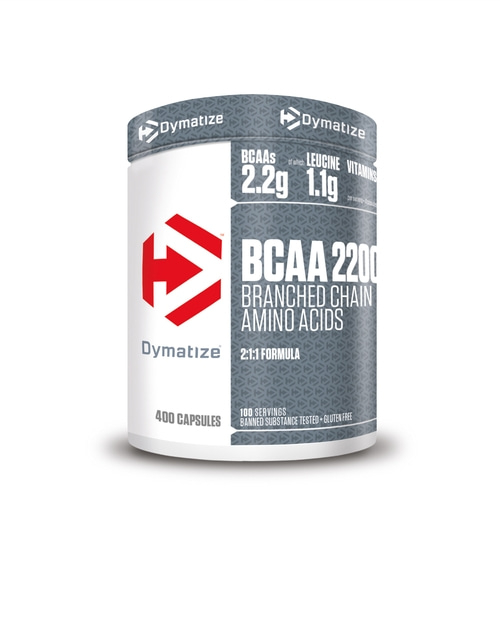 DYMATIZE BCAA 2200 Kapseln Essentielle Aminosäuren L-Leucin L-Valin 400 Stück