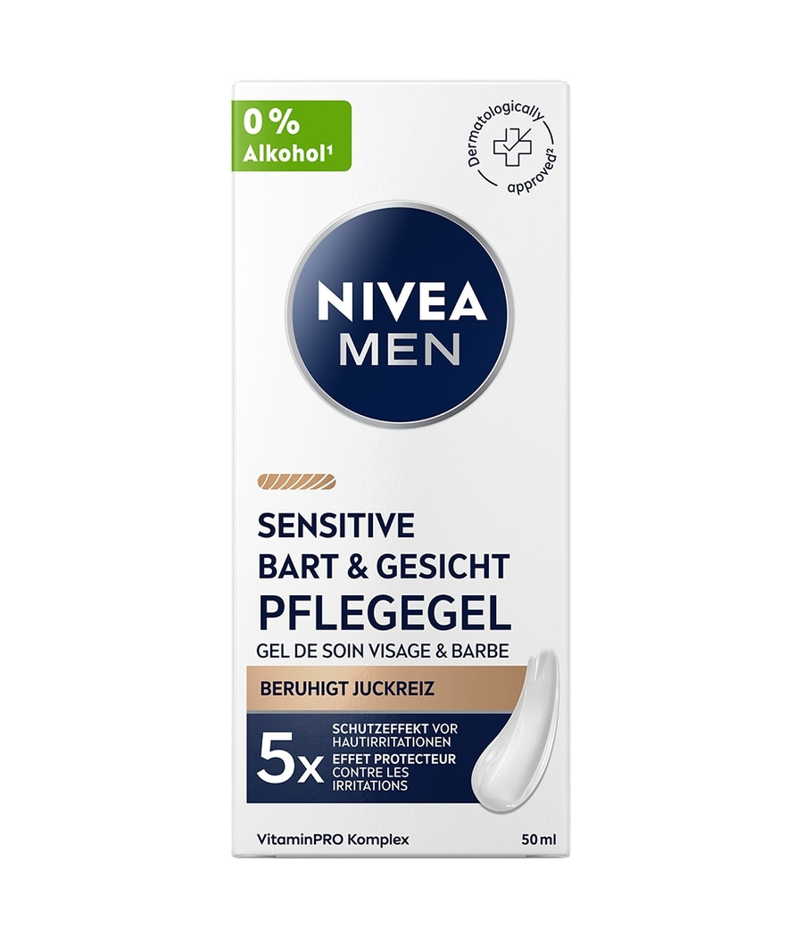 NIVEA MEN Sensitive Bart & Gesichtspflege Gel 2 x 50ml