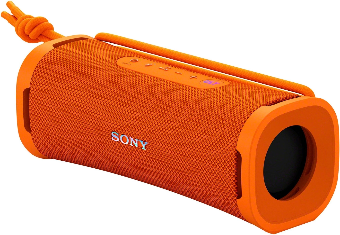 Orange Sony Lautsprecher mit Schnur und Tasten