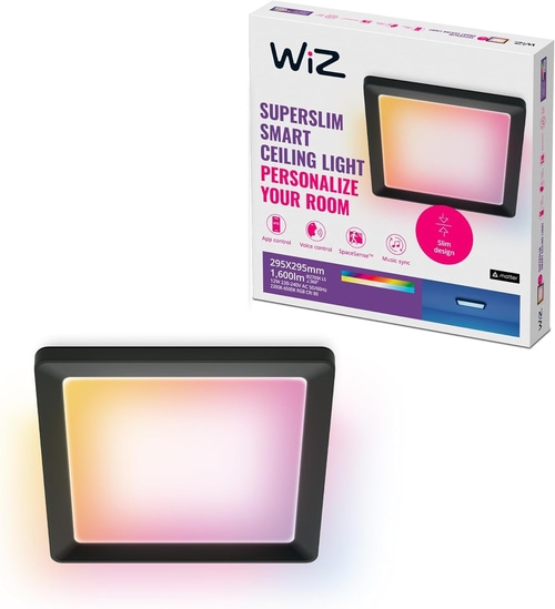 WiZ intelligente Deckenleuchte 29,5x29,5 cm Appsteuerung Smart LED Lampe NEU