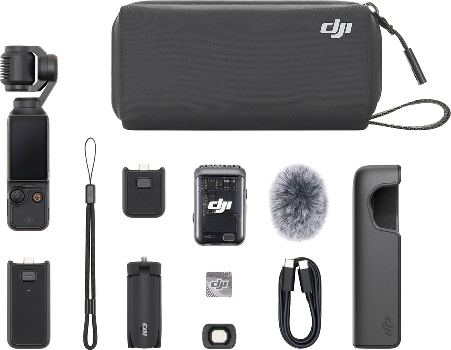 DJI Osmo Pocket Zubehör-Set mit Gimbal, Mikrofon, Kabel und Tasche