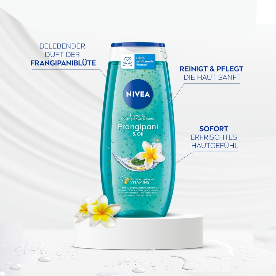 Nivea Duschgel Frangipani & Oil, erfrischend, sanft, Hautschutz, Vitamin
