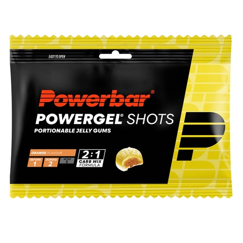 POWERBAR PowerGel Shots Orange High Carb Energie Gummis 24x60g koffeinfrei