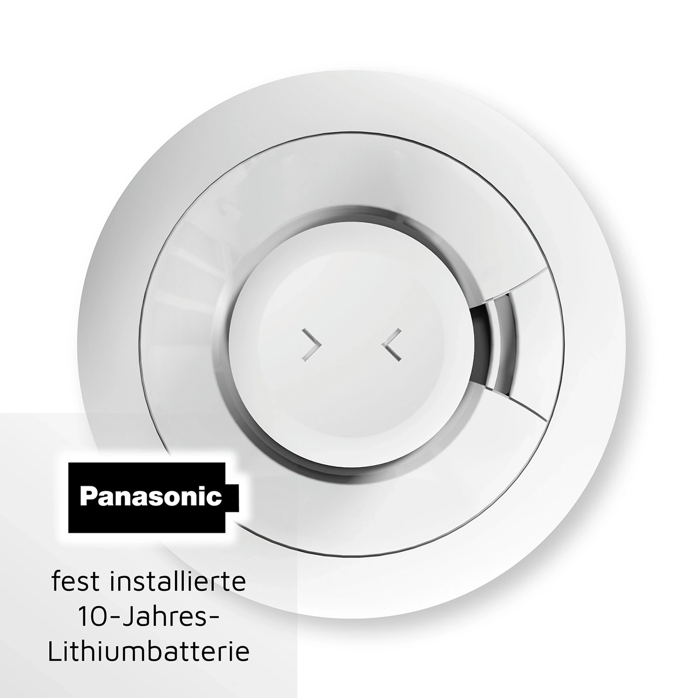 Panasonic Rauchmelder mit fest installierter 10-Jahres-Lithiumbatterie