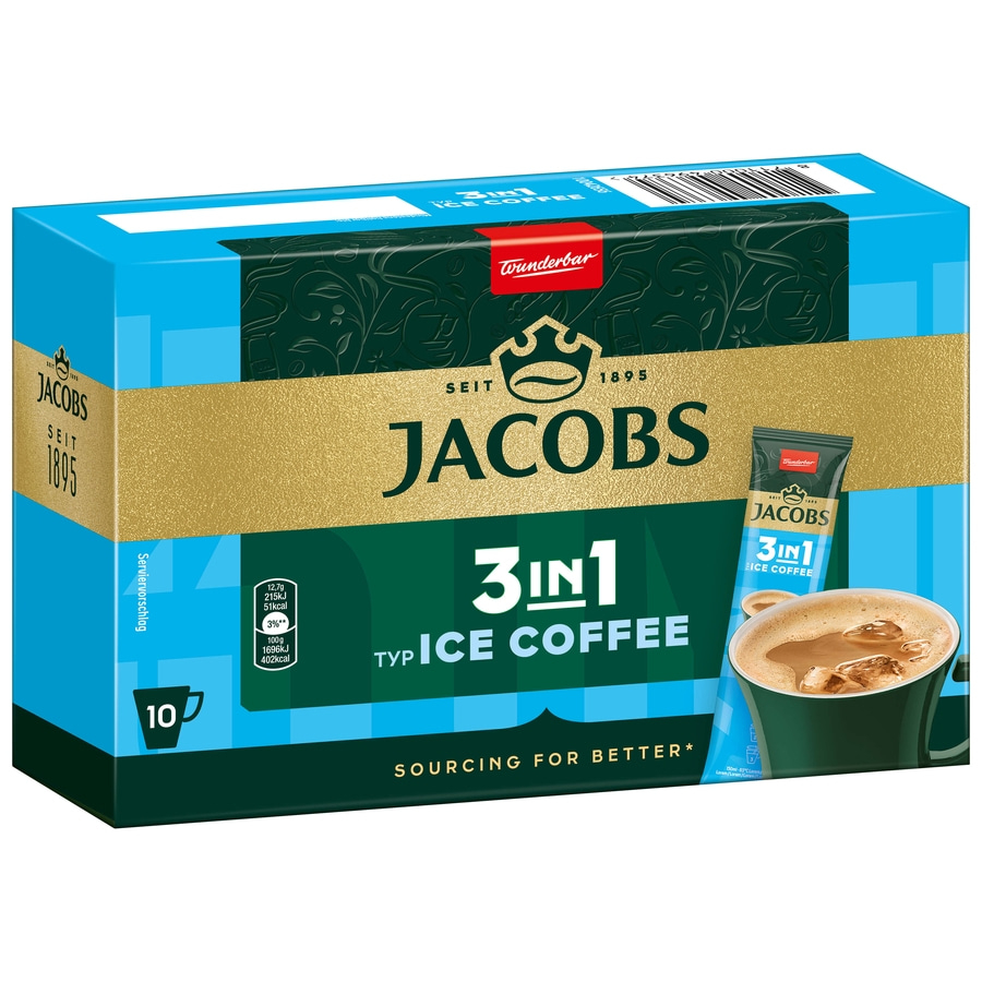 JACOBS Löskaffee 3in1 Typ Ice Coffee Eiskaffee 12x 10 Kaffeesticks Getränkestick