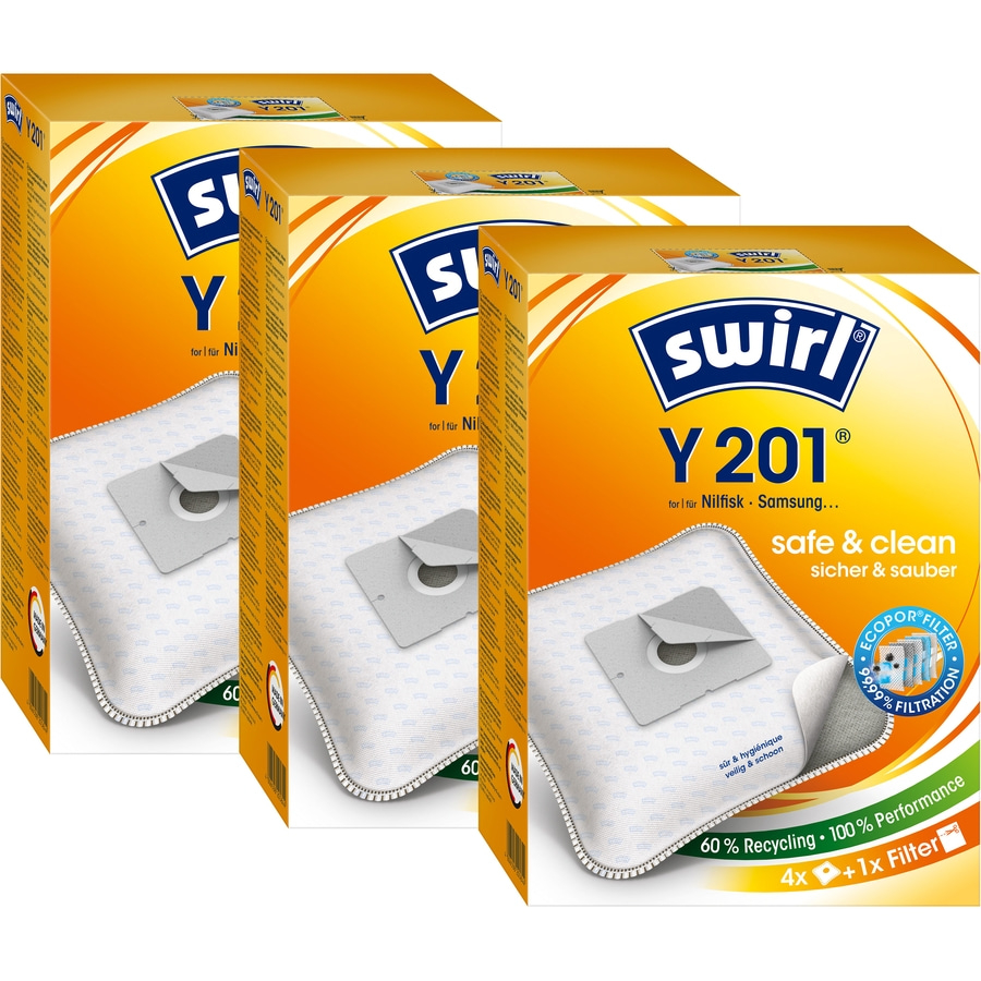 SWIRL Staubsaugerbeutel Y 201 EcoPor® für Nilfisk, Samsung 12 Beutel
