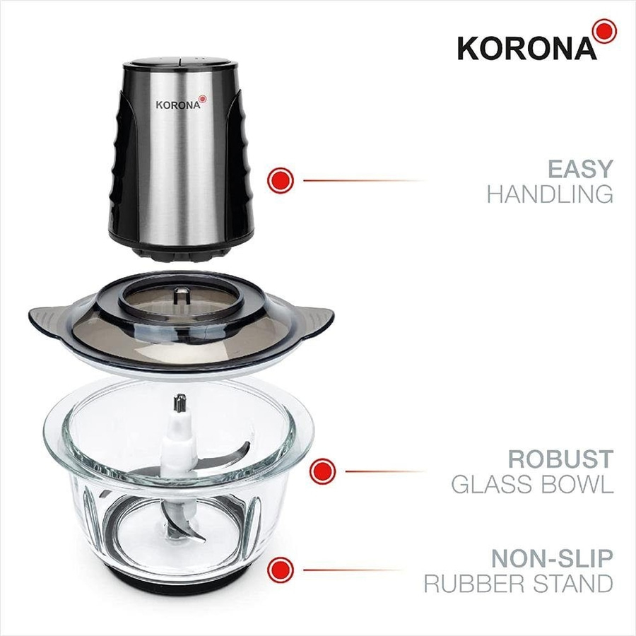 KORONA Zerkleinerer Edelstahlklingen 500 Watt 2 Leistungsstufen schwarz NEU