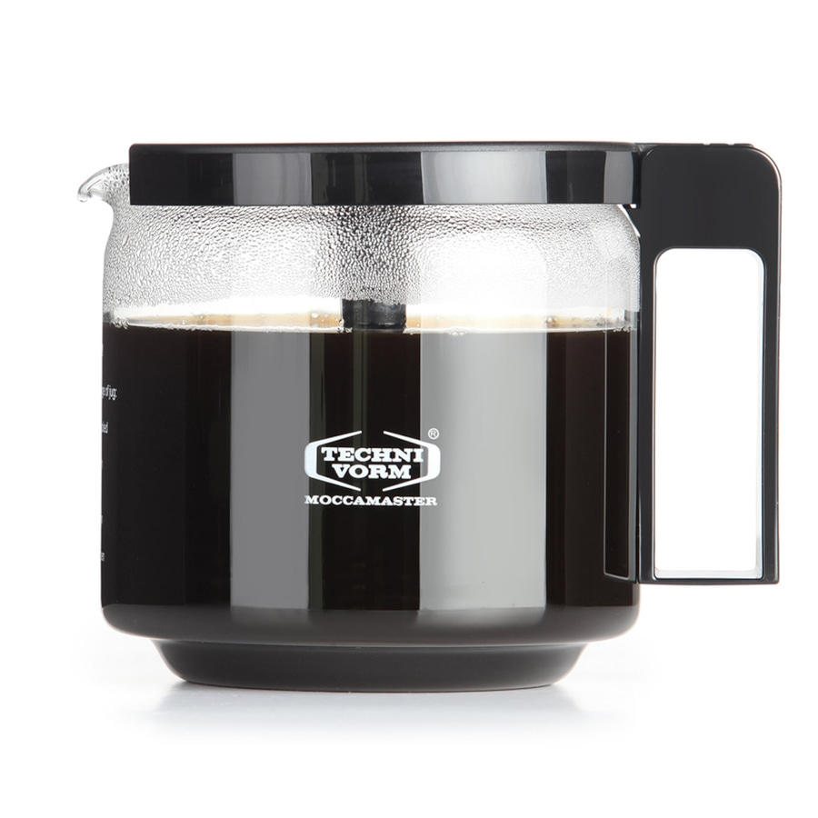 Kaffeekanne mit Kaffee, Technivorm Moccamaster, Glas, schwarz, Griff