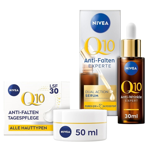 NIVEA Q10 Anti-Falten Dual Action Serum 30ml + Q10 Tagespflege LSF30 50ml Set