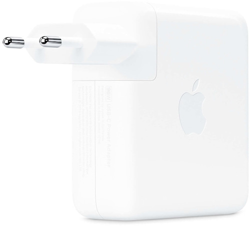 Weißes Apple-Ladegerät mit Stecker und Logo, 96W USB-C Power Adapter
