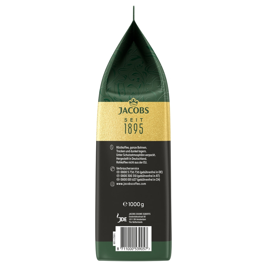JACOBS Kaffeebohnen Expertenröstung Espresso 4 x 1 kg ganze Bohne
