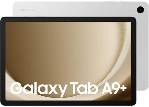 Samsung Galaxy Tab A9+ Tablet, weiß, mit Bildschirm und Kamera