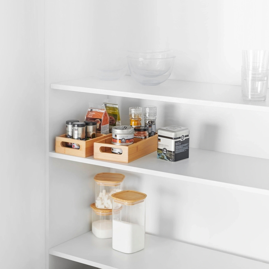 BETTY BOSSI Schrank-Organizer unterteilbar 2 Stk. Bambus 25 x 13 cm