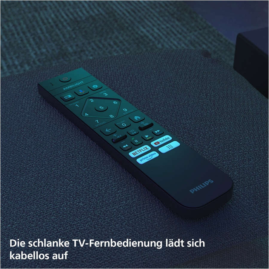 Fernbedienung, Philips, TV, Netflix, Prime Video, Ambilight, kabellos, lädt sich auf, Tasten