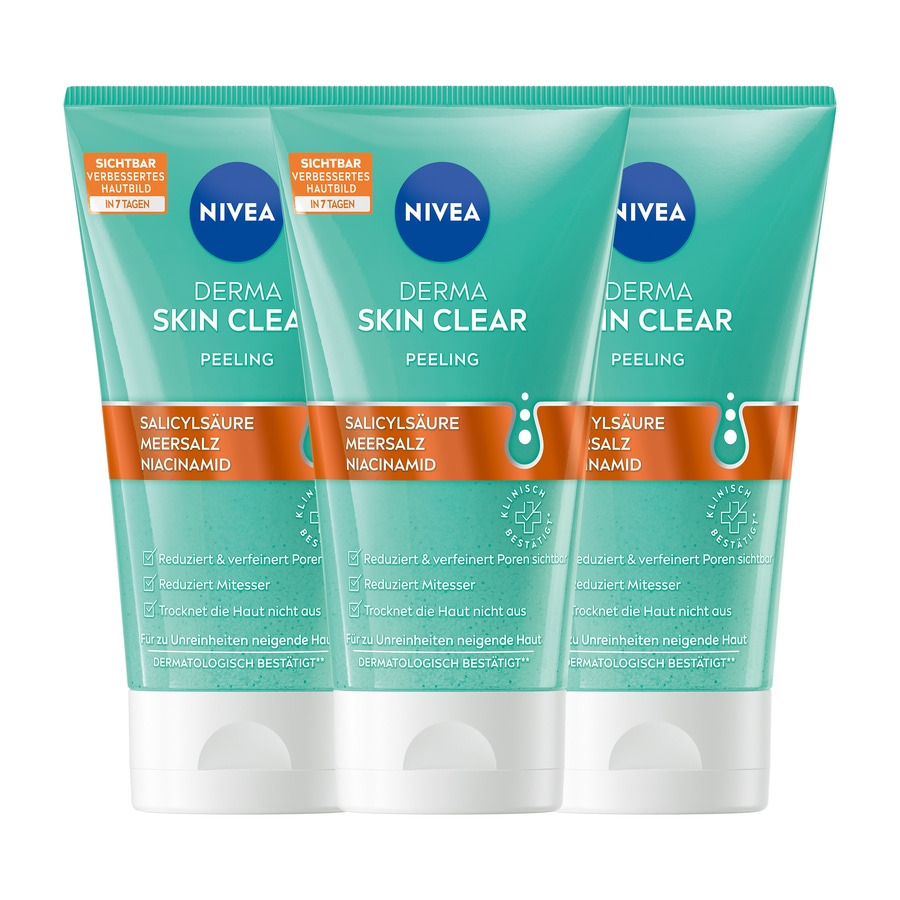 NIVEA Derma Skin Clear Peeling, 3 x 150ml