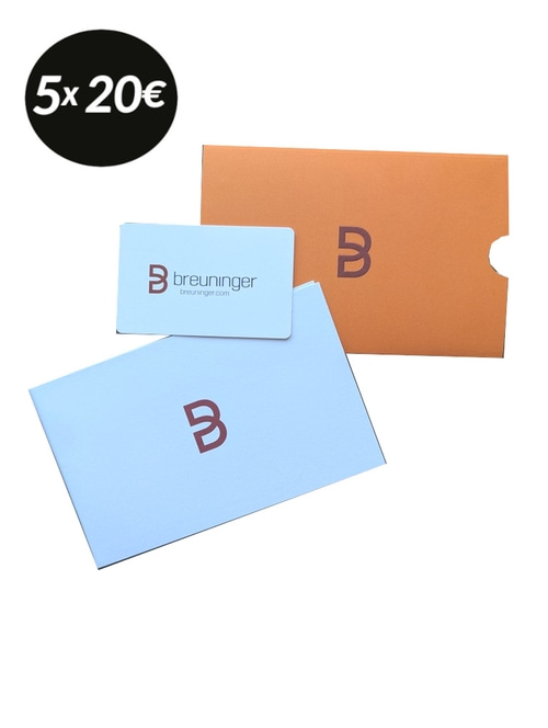 5x 20€ BREUNINGER Gutscheinkarte Geschenkgutschein 100€ Einkaufsgutsscheine