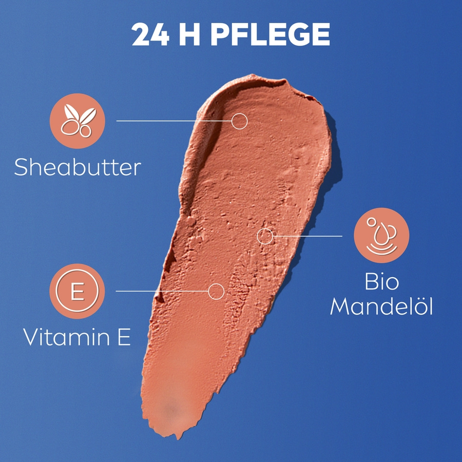 Cremiger Lippenstift mit Sheabutter, Vitamin E und Bio Mandelöl