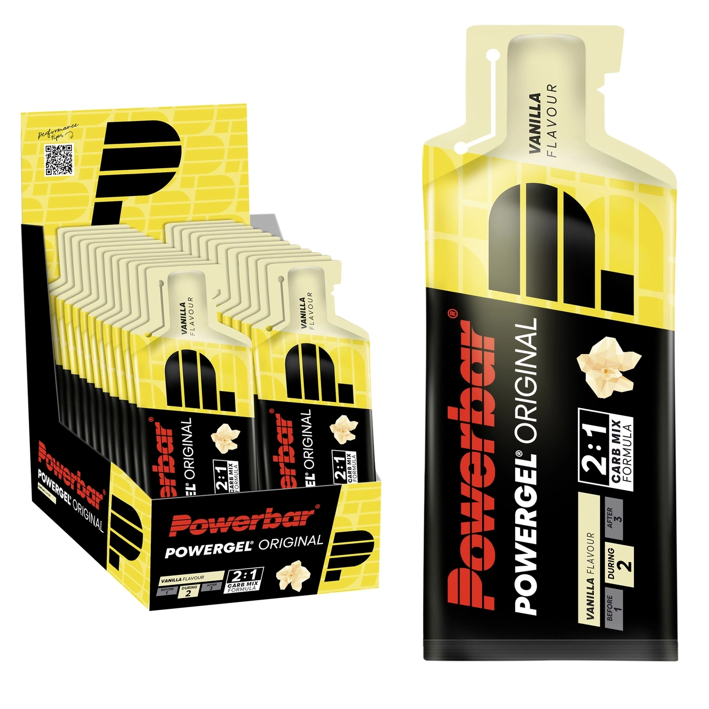 POWERBAR PowerGel Fruit Vanilla Vanille High Carb Energie Gel 24x41g MHD 09/06