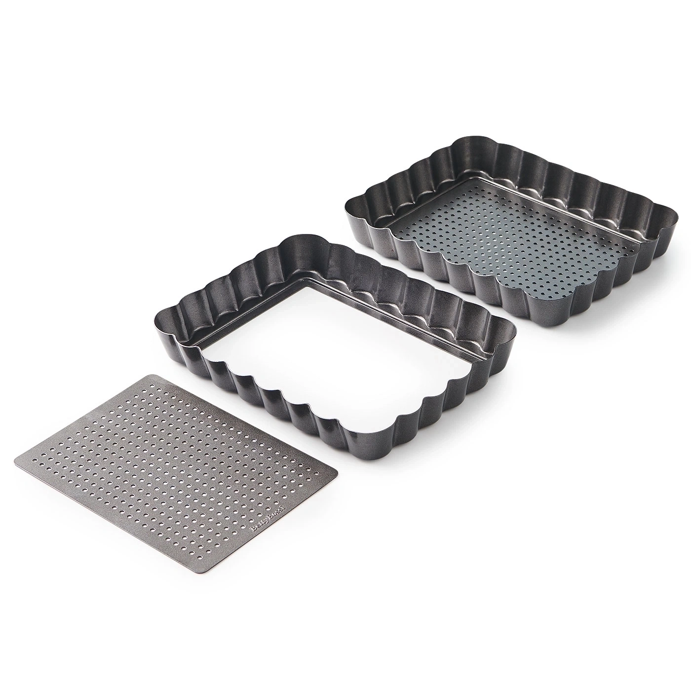 Backformen-Set mit perforiertem Boden und gewelltem Rand für Kuchen und Torten