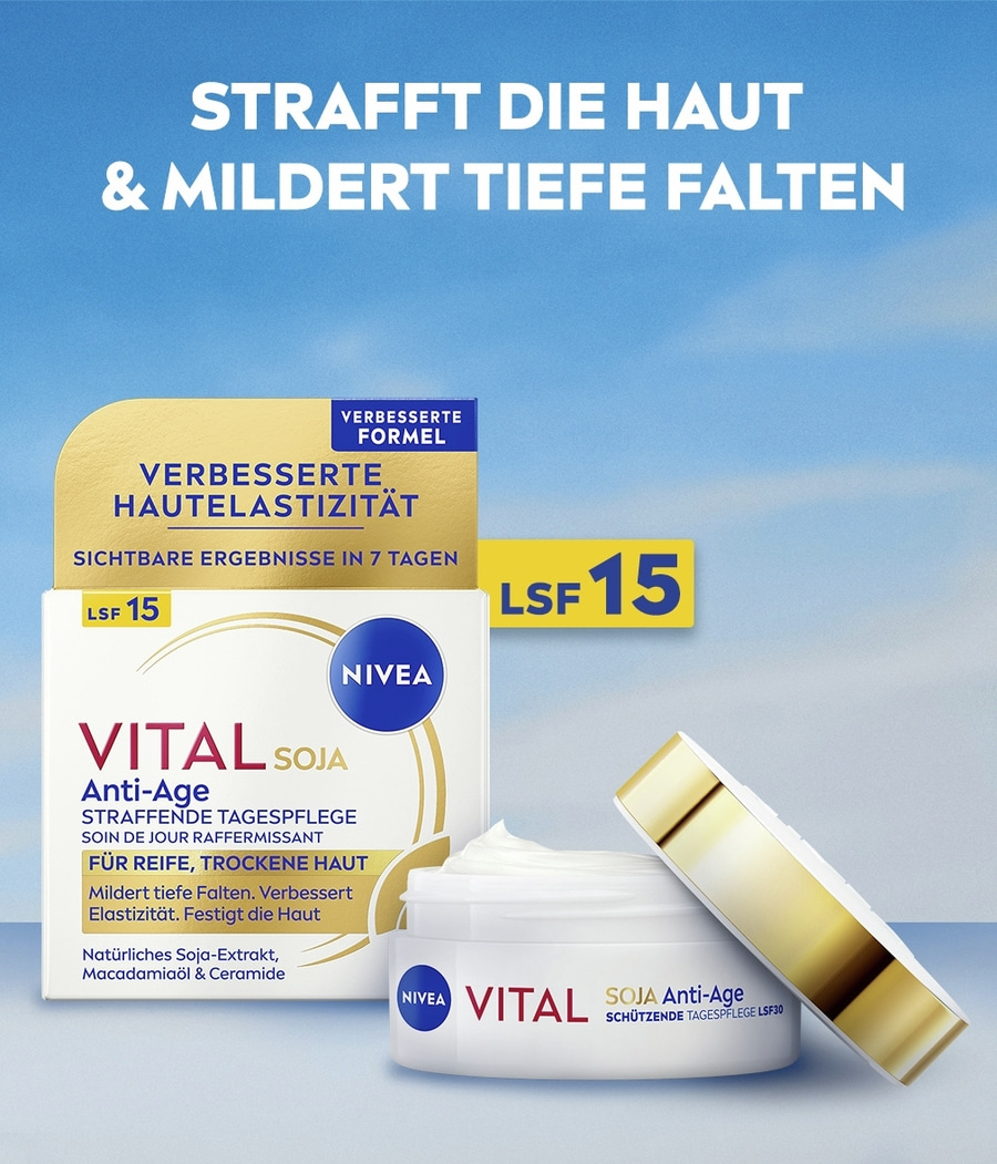 Nivea Vital Soja Anti-Age Tagespflege mit LSF 15 für reife, trockene Haut