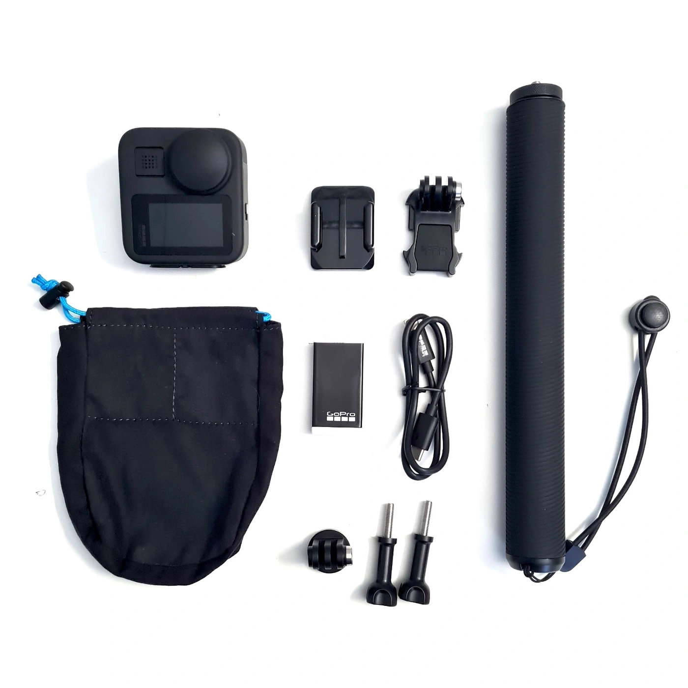 GoPro Zubehör: Kamera, Tasche, Griff, Kabel und Halterungen