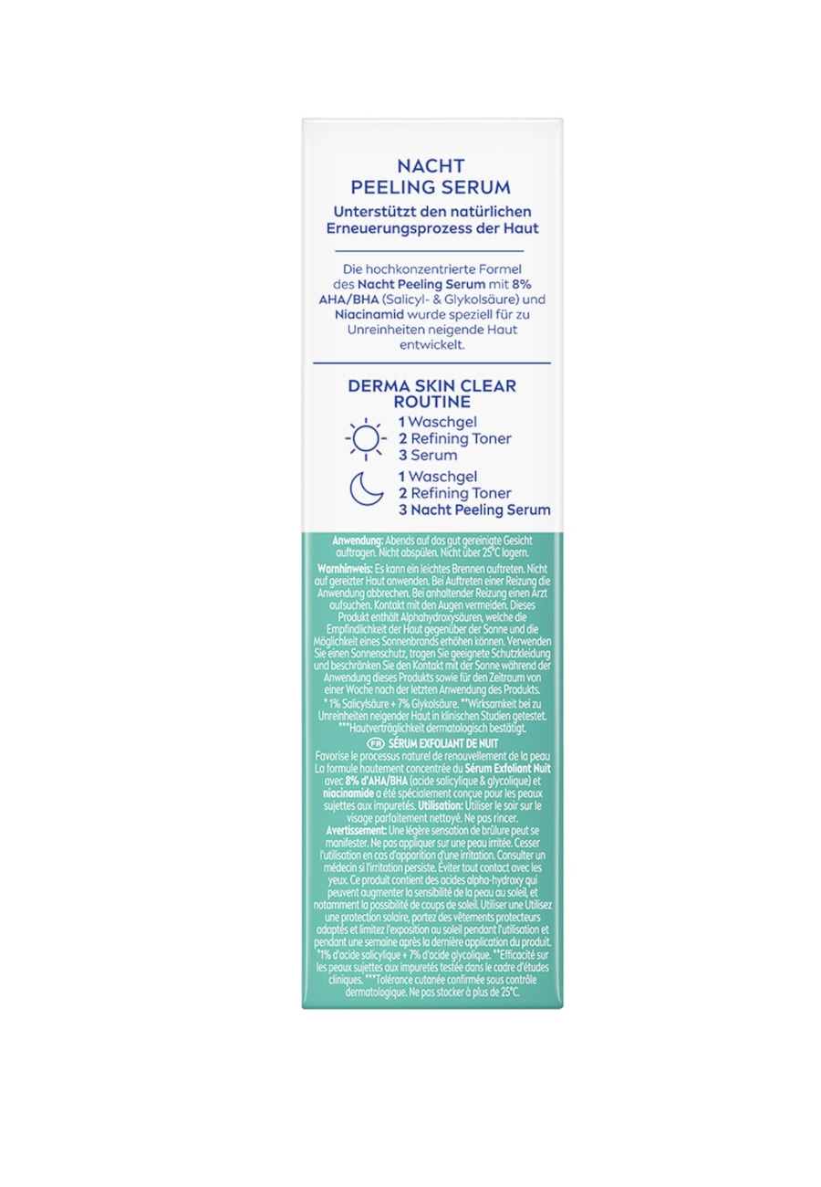 NIVEA DERMA SKIN CLEAR Nacht Peeling Serum 2 x 40ml