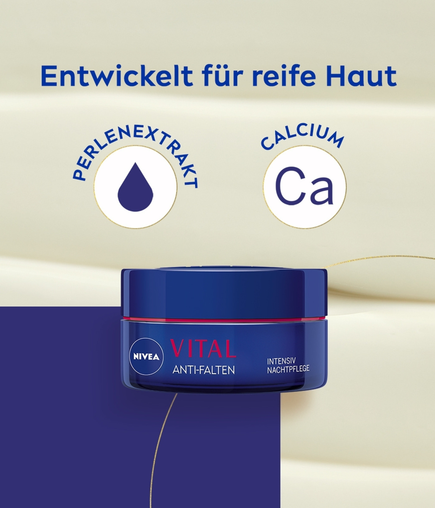 NIVEA Nachtpflege VITAL Anti-Falten Intensiv Nachtcreme reife Haut 2 x 50 ml