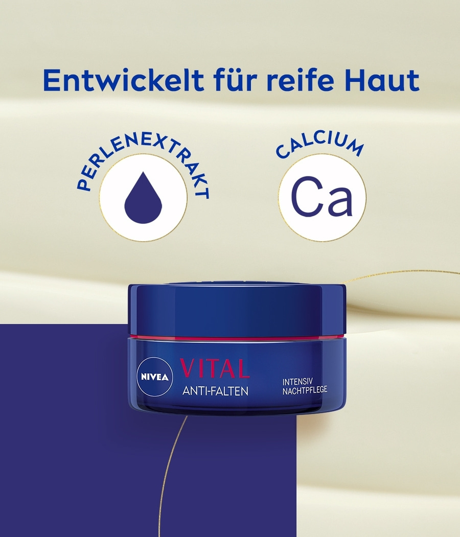 NIVEA Nachtpflege VITAL Anti-Falten Intensiv Nachtcreme reife Haut 2 x 50 ml