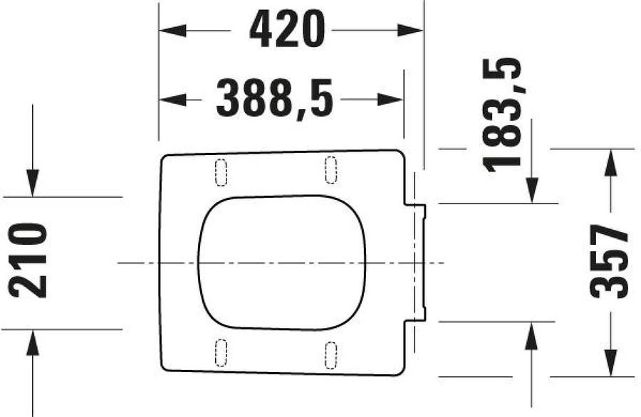 Technische Zeichnung mit Bemaßungen: 420, 388,5, 210, 183,5, 357