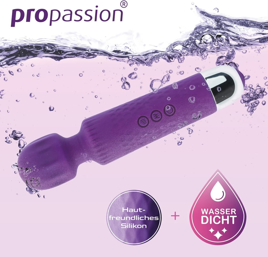 Lila Vibrator im Wasser, Hautfreundliches Silikon, Wasserdicht, Propassion