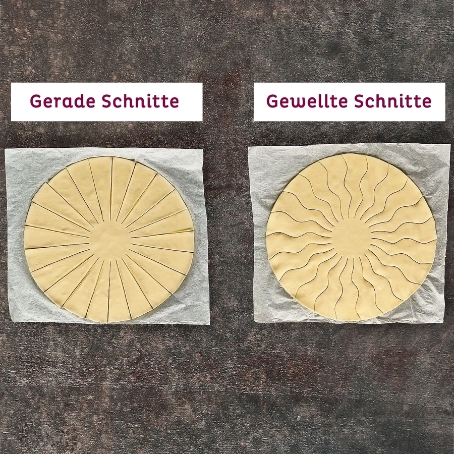 BETTY BOSSI Ausstechform Apéro-Sonne Ø 36 cm spülmaschinengeeignet Rezeptflyer