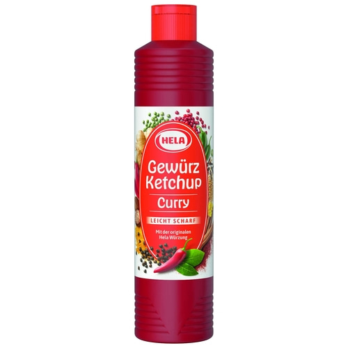 12x 800 ml Hela Ketchup Curry leicht scharf Gewürzketchup Flasche MHD 7/25