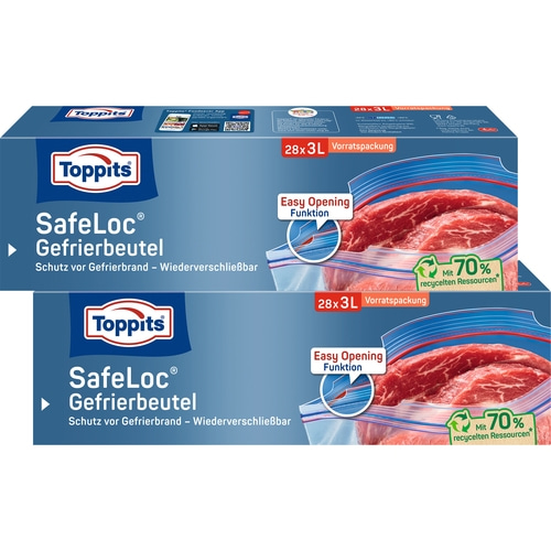 2 x TOPPITS SafeLoc Gefrierbeutel Allzweckbeutel Tüten 28x 3L