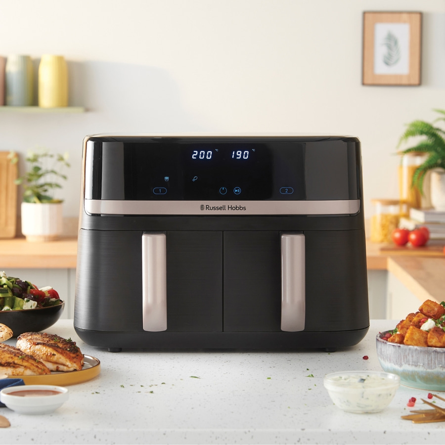 RUSSELL HOBBS Heißluftfritteuse 2 Kammern 9 L Rapid Airfryer Satisfry 27680-56