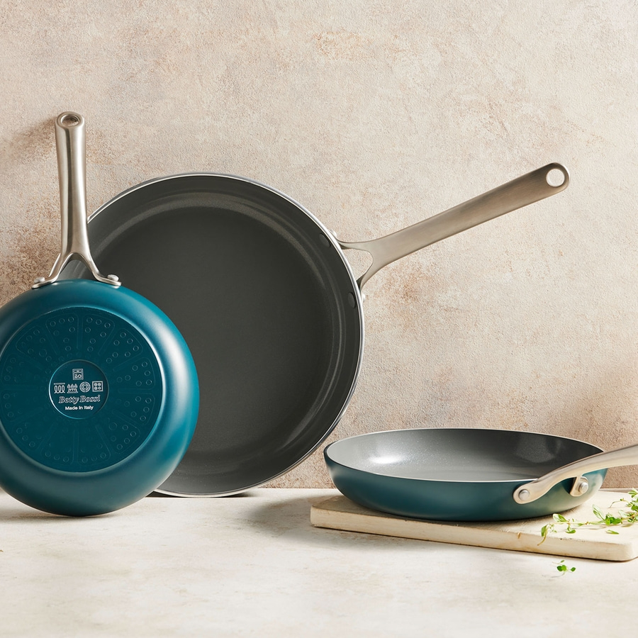 BETTY BOSSI Bratpfanne 24 cm Keramikbeschichtung Induktion Grün Aluminium