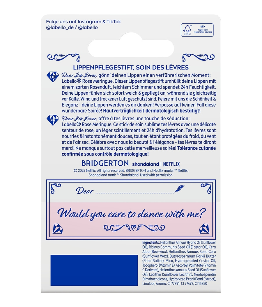 LABELLO LIMITED BRIDGERTON EDITION Lippenpflegeset (4-teilig) vegan