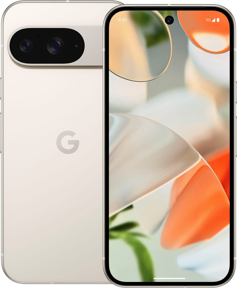 Google Pixel 7 Pro Smartphone, cremefarben, mit zwei Kameras und großem Display